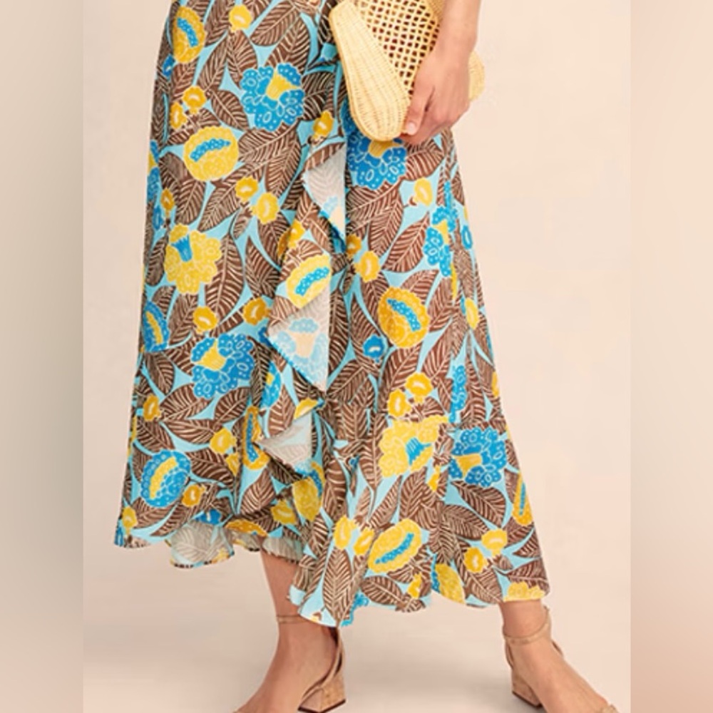 NWT! J. McLaughlin Audette Floral Wrap Dress in Block Print Bloom Size Medium - Picture 2 of 6